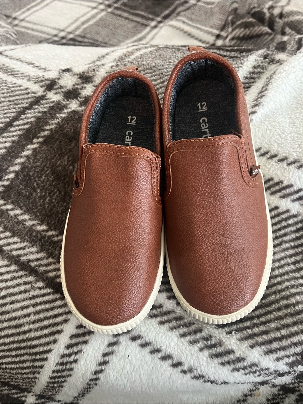 Carter's Brown Slip-On Toddler Sneakers with White Sole